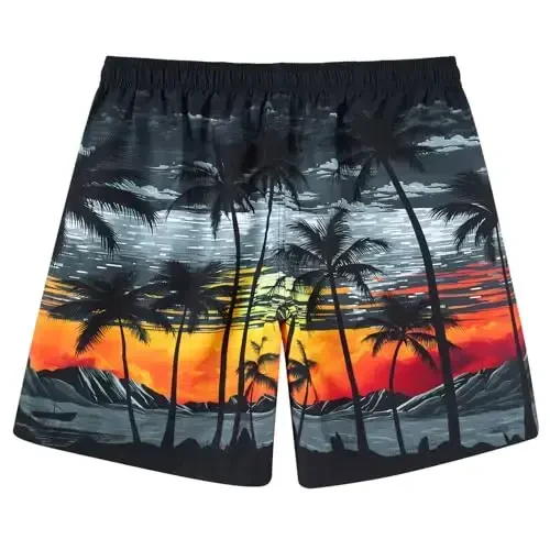 TUONROAD Mens Swim Trunks with Compression Liner 2 in 1 Board Shorts 9 Inch Quick Dry Swimming Trunks with Pockets - 3