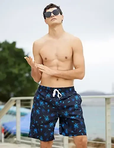 TUONROAD Mens Swim Trunks with Compression Liner 2 in 1 Board Shorts 9 Inch Quick Dry Swimming Trunks with Pockets - TUONROAD (1)