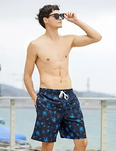 TUONROAD Mens Swim Trunks with Compression Liner 2 in 1 Board Shorts 9 Inch Quick Dry Swimming Trunks with Pockets - 3