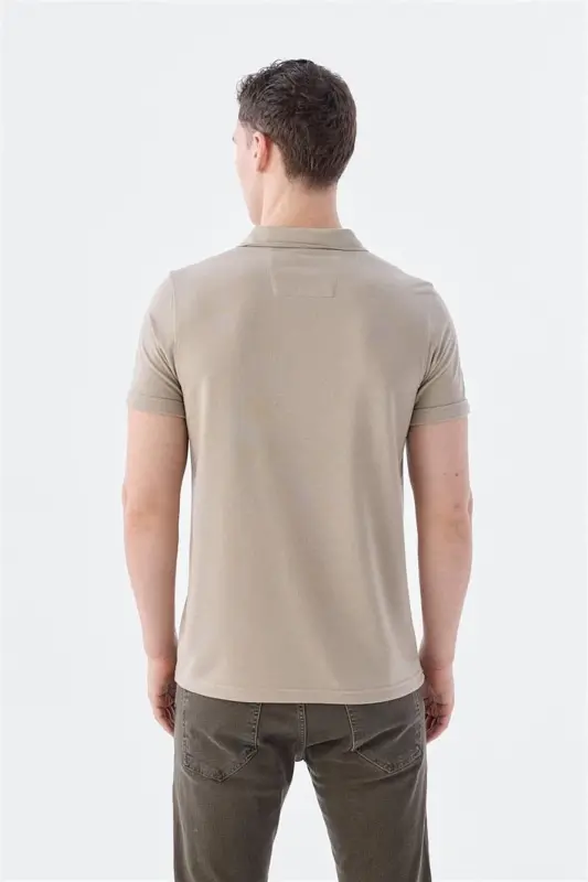 Tuproq Fermuarli Slim Fit Polo Yoqa T-Shirt - 4
