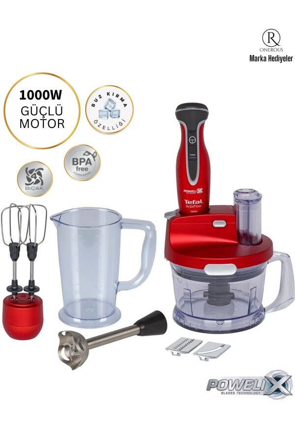 Turbo Fonksiyonlu Powelix Actiflow Pro 1000 W Güçlü Motorlu Blender Seti, lambader Hediye - 1