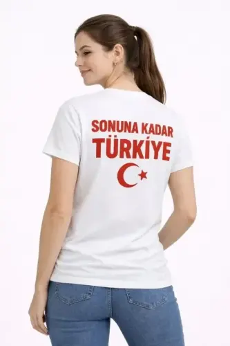 TURKEY Crescent and Star Printed Fan Jersey T-Shirt - White - 3