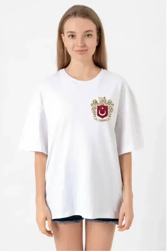 Turkish Crest Print T-shirt - White - 1
