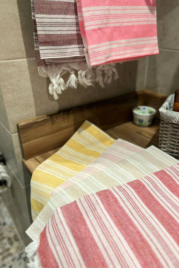 Turkish Towel 100x170cm Cotton Beach & Bath Towel - Coffee with Milk - 4