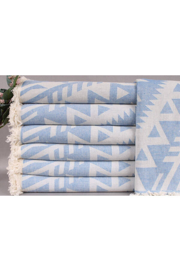 Turkish Towel Light Blue 100x190 Cm Cotton Towel Lounger Towel Sauna Towel - 1