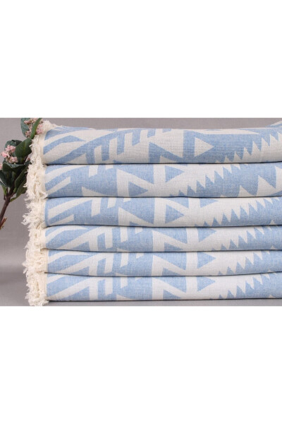 Turkish Towel Light Blue 100x190 Cm Cotton Towel Lounger Towel Sauna Towel - 2