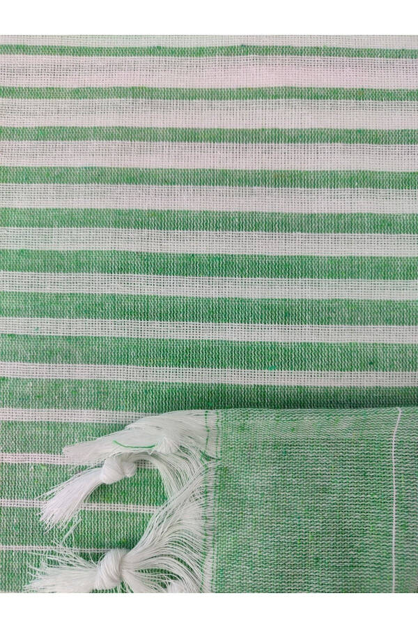 Turkish Towel, Recycled Cotton 100x170 Shaded Pattern, Green, Beach Towel, Bath Towel - 4