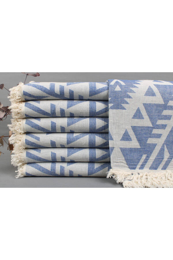 Turkish Towel Saks Blue Bath Towel 100x190 Cm Cotton Turkish Towel Bath Towel - 1