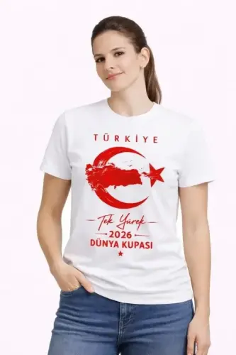TURKIYA Oy Yulduz 2026 Jahon Chempionati Muxlislar Formasi T-Shirt - Oq - 3
