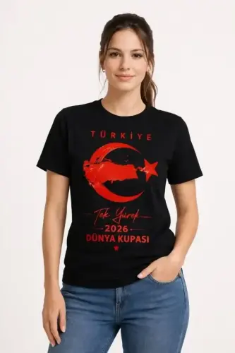 TÜRKİYE Ay Yıldız 2026 Dünya Kupasi Taraftar Forma T-Shirt - Siyah - BÜYÜKBEDENIZ (1)