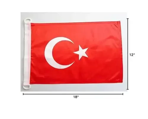 Turkey NAUTICAL Flag 18'' x 12'' - Turkish flags 30 x 45 cm. - Banner 12x18 in for boat - AZ FLAG - 4