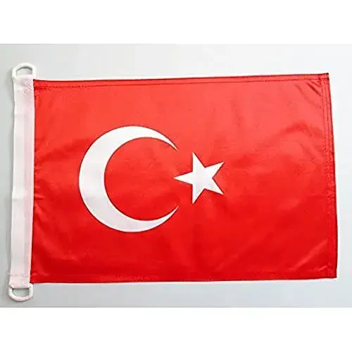 Turkey NAUTICAL Flag 18'' x 12'' - Turkish flags 30 x 45 cm. - Banner 12x18 in for boat - AZ FLAG - 2