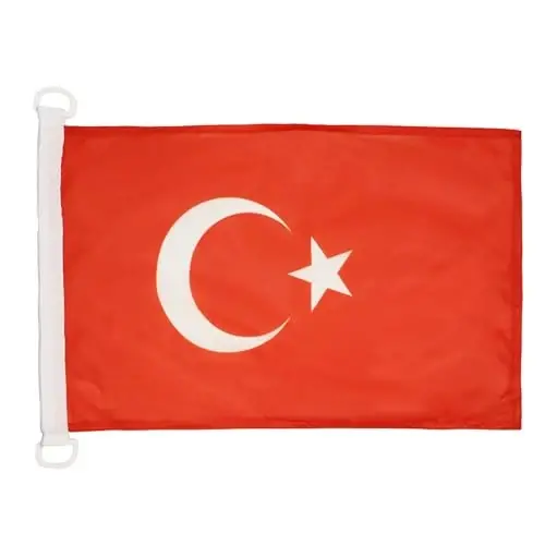 Turkey NAUTICAL Flag 18'' x 12'' - Turkish flags 30 x 45 cm. - Banner 12x18 in for boat - AZ FLAG - AZ FLAG