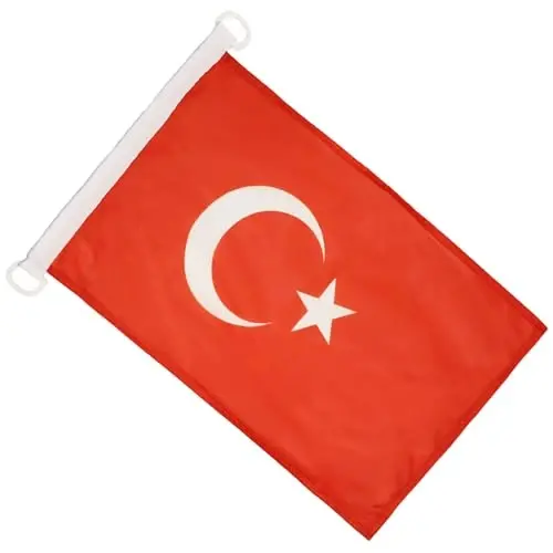 Turkey NAUTICAL Flag 18'' x 12'' - Turkish flags 30 x 45 cm. - Banner 12x18 in for boat - AZ FLAG - 2