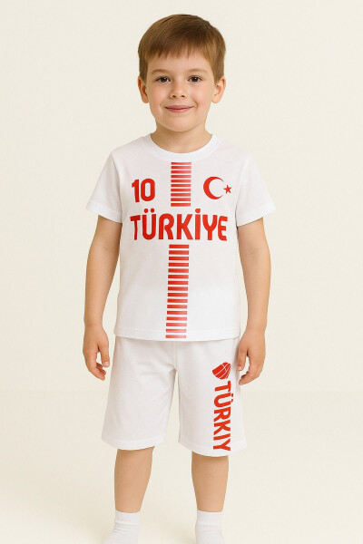 Türkiye Penye Forma Çocuk Takımı-Beyaz - BABIXKIDS