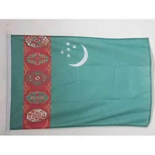 Turkmenistan NAUTICAL Flag 18'' x 12'' - Turkmen flags 30 x 45 cm. - Banner 12x18 in for boat - AZ FLAG - 1