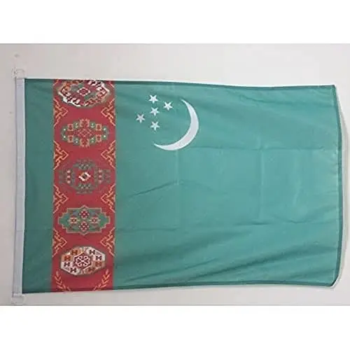 Turkmenistan NAUTICAL Flag 18'' x 12'' - Turkmen flags 30 x 45 cm. - Banner 12x18 in for boat - AZ FLAG 