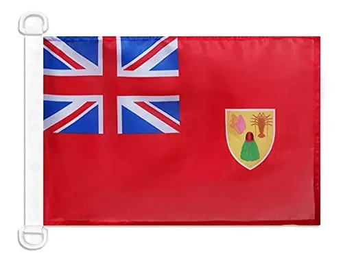 Turks and Caicos Islands Civil Ensign NAUTICAL Flag 18'' x 12'' - Turks and Caicos Islander merchant flags 30 x 45 cm. - Banner 12x18 in for boat - AZ FLAG 
