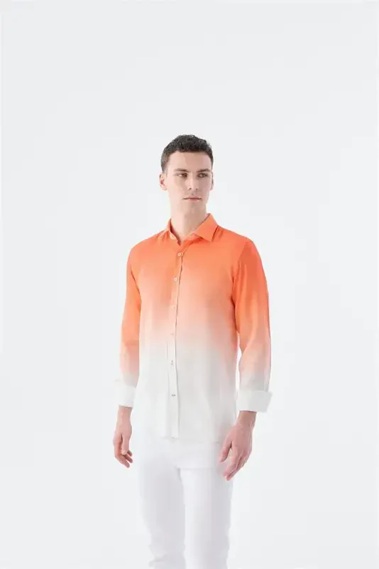 Turkuaz Comfort Fit Tugmali Yoqali Oson Dazmollanadigan Ko'ylak - JAKAMEN