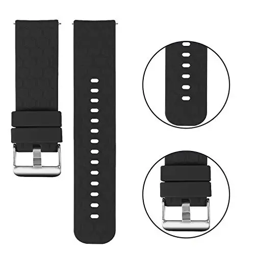 18mm 20mm 22mm Width Silicone Quick Release Wristband Replacement Sports Straps Bracelet Watch Band Women Men Strap with Quick Release Pins for Smartwatch - 3