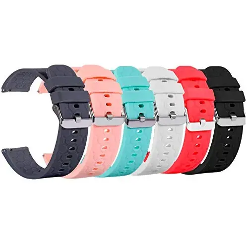 Turnwin 18mm 20mm 22mm Width Silicone Quick Release Wristband Replacement Sports Straps Bracelet Watch Band Women Men Strap with Quick Release Pins for Smartwatch - Modazone