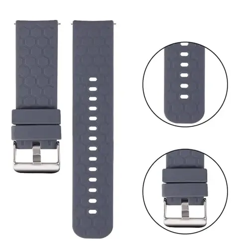 18mm 20mm 22mm Width Silicone Quick Release Wristband Replacement Sports Straps Bracelet Watch Band Women Men Strap with Quick Release Pins for Smartwatch - 3