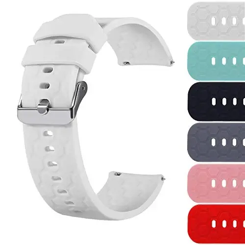 18mm 20mm 22mm Width Silicone Quick Release Wristband Replacement Sports Straps Bracelet Watch Band Women Men Strap with Quick Release Pins for Smartwatch 