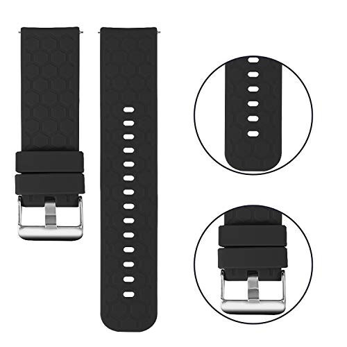 Turnwin 18mm 20mm 22mm Width Silicone Quick Release Wristband Replacement Sports Straps Bracelet Watch Band Women Men Strap with Quick Release Pins for Smartwatch - 3