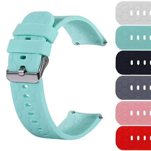 Turnwin 18mm 20mm 22mm Width Silicone Quick Release Wristband Replacement Sports Straps Bracelet Watch Band Women Men Strap with Quick Release Pins for Smartwatch - 1