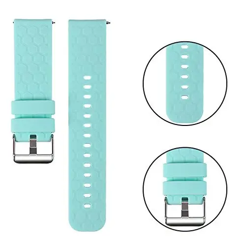 Turnwin 18mm 20mm 22mm Width Silicone Quick Release Wristband Replacement Sports Straps Bracelet Watch Band Women Men Strap with Quick Release Pins for Smartwatch - 3