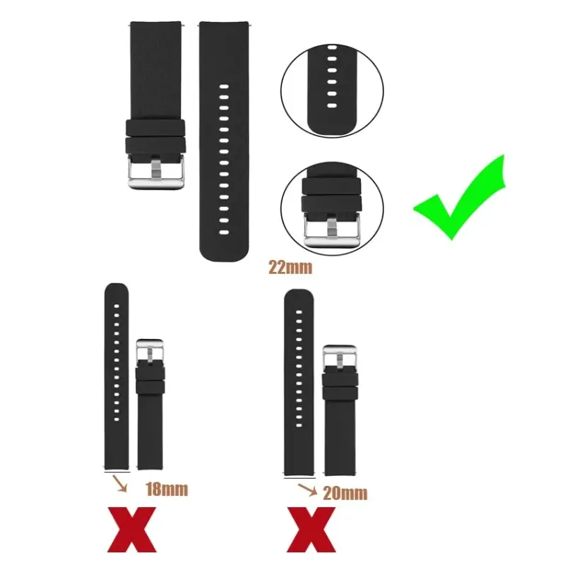 Turnwin 18mm 20mm 22mm Width Silicone Quick Release Wristband Replacement Sports Straps Bracelet Watch Band Women Men Strap with Quick Release Pins for Smartwatch - 4