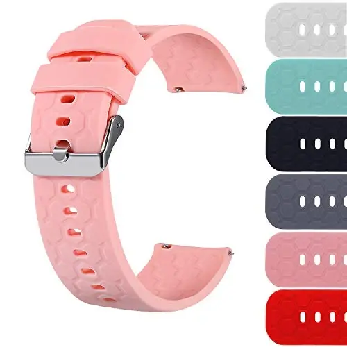 Turnwin 18mm 20mm 22mm Width Silicone Quick Release Wristband Replacement Sports Straps Bracelet Watch Band Women Men Strap with Quick Release Pins for Smartwatch - 1