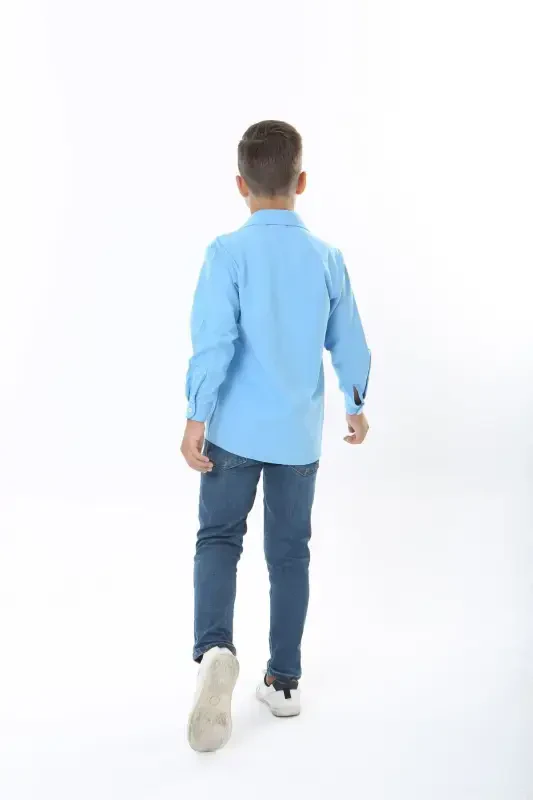Turquoise Color Kids Shirt-turquoise - 6