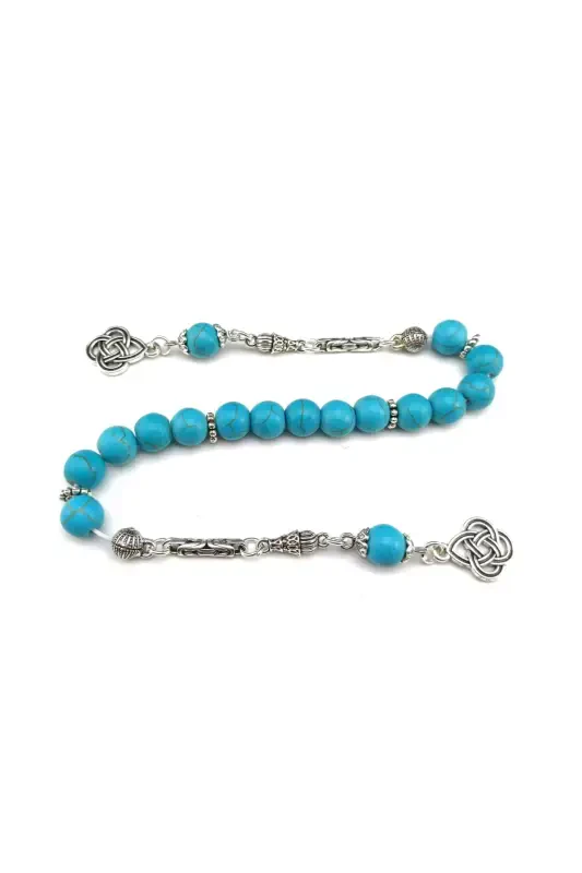 Turquoise Firuze Taş Zaza Model Tesbih Doğal Taş Tespih-Turkuaz - 1