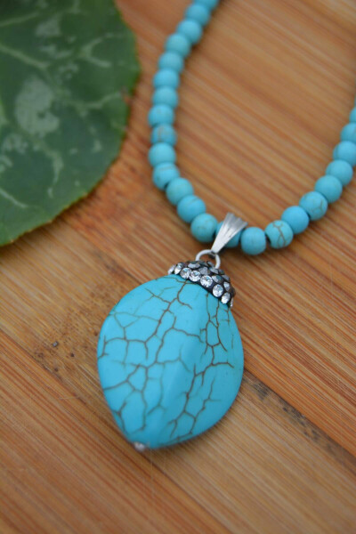 Turquoise Stone Necklace - 5