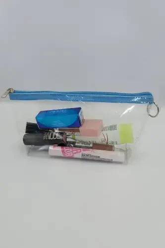 Turquoise, Transparent Triangle Makeup Bag-Turquoise_transparent - TOGIN (1)