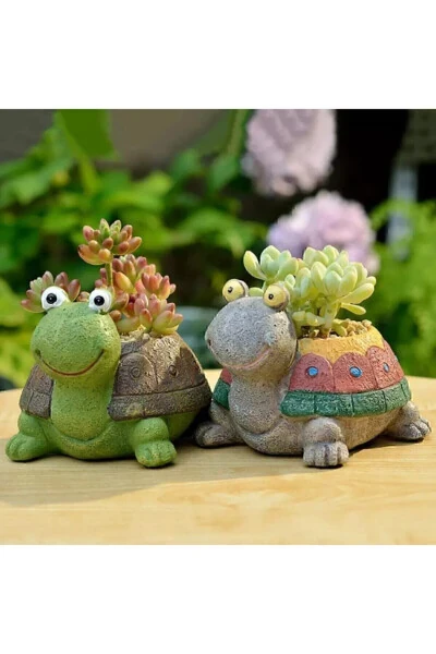 Turtle Planter Set of 2 Decorative - 1