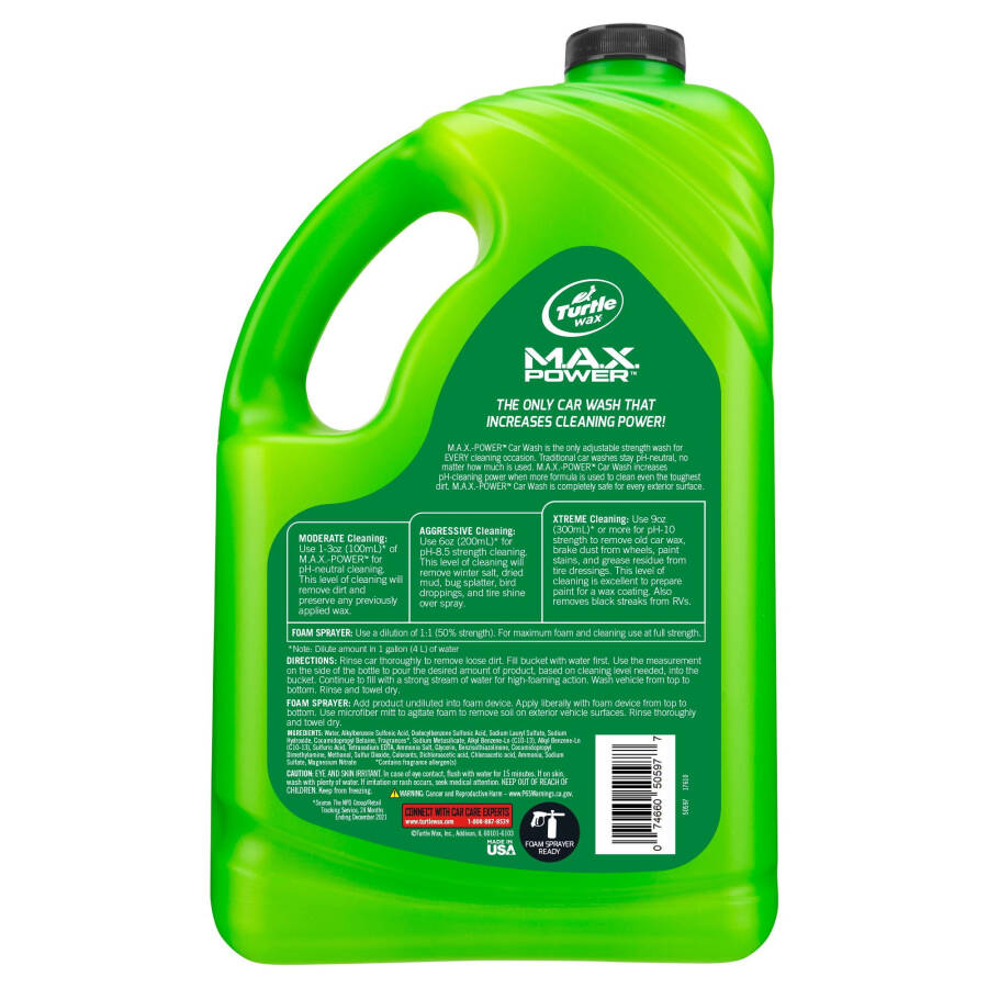 Turtle Wax 50597 Max-Power 3 Levels of Cleaning Car Wash, 100 oz- - 8