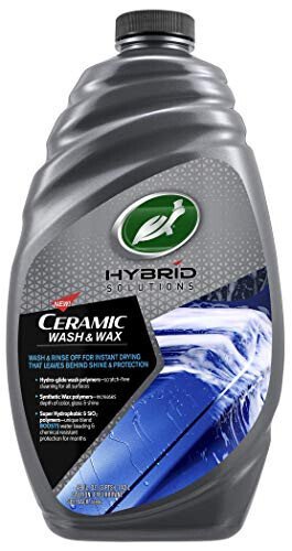Turtle Wax 53411 Hybrid Solutions Ceramic Wash and Wax, Easy Clean Ceramic Infused Formula Removes Dirt and Grime, Long Lasting Shine and Protection for Cars, Trucks and More, 48 oz. (Pack of 1) - Turtle Wax