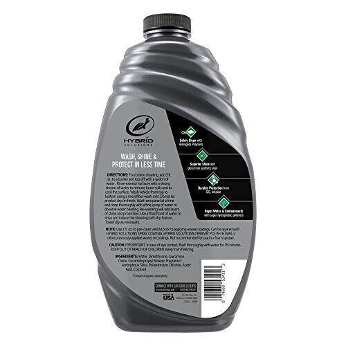 Turtle Wax 53411 Hybrid Solutions Ceramic Wash and Wax, Easy Clean Ceramic Infused Formula Removes Dirt and Grime, Long Lasting Shine and Protection for Cars, Trucks and More, 48 oz. (Pack of 1) - Turtle Wax (1)
