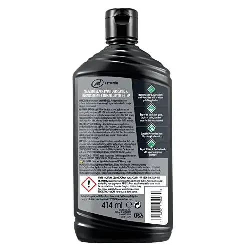 Turtle Wax 53448 Hybrid Solutions Ceramic Acrylic Black Polish and Wax Formulated for Black Car Paint, Removes Surface Scratches and Swirl Marks, Provides Water Repellency, Protection and Shine, 14 oz - 2