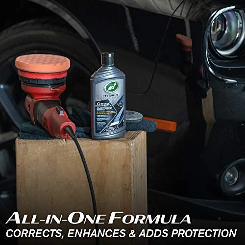 Turtle Wax 53448 Hybrid Solutions Seramik Akril Qora Polirovka va Mumi, Qora Avtomobil Bo'yog'i Uchun Ishlab Chiqarilgan, Yuzaki Chizish va Aylanish Izlarini O'chiradi, Suvdan Himoya Qilish, Himoya va Yorqinlik Beradi, 14 oz - 7