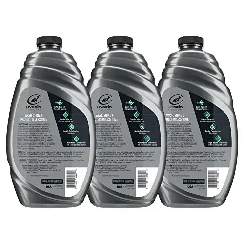 Turtle Wax Hybrid Solutions Ceramic Car Wash and Wax, Gentle pH Neutral Car Cleaner with Extreme Water Beading Paint Protection, High Gloss Spot-Free, Car Wax Shine, Fruity Scent, 48 oz (Pack of 3) - TURTLE WAX (1)