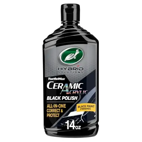 Turtle Wax Hybrid Solutions Ceramic Acrylic Black Car Polish and Wax, Car Scratch Remover & Car Paint Restorer for Black Cars, Deep Shine, Ceramic Coating Protection & Water Beading, 14 oz (Pack of 1) - 6