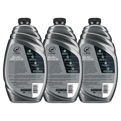 Turtle Wax Hybrid Solutions Ceramic Car Wash and Wax, Gentle pH Neutral Car Cleaner with Extreme Water Beading Paint Protection, High Gloss Spot-Free, Car Wax Shine, Fruity Scent, 48 oz (Pack of 3) - 2