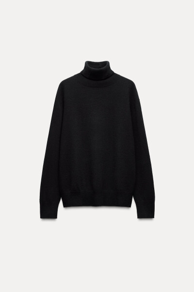 TURTLENECK 100% WOOL SWEATER - Black - 10