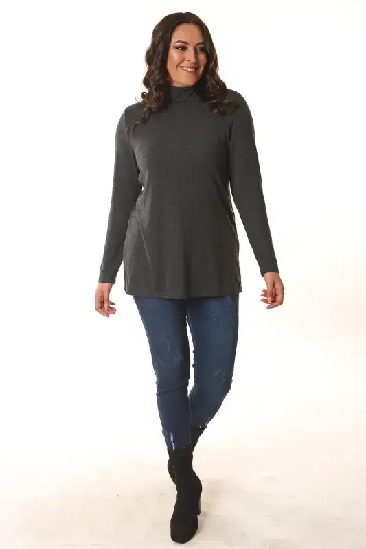 Turtleneck Anthracite Tunic - 1