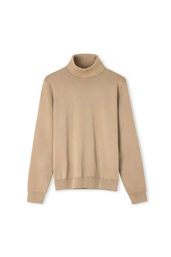 Turtleneck basic knitted sweater - 3