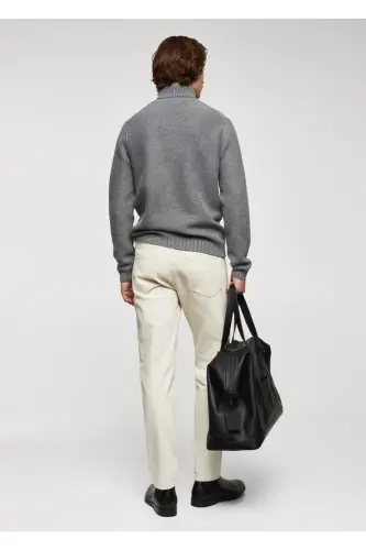 Turtleneck knit sweater - Medium Heather Gray - 4