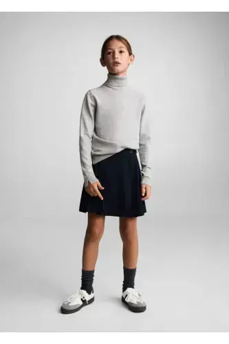 Turtleneck knit sweater - Medium Heather Grey - 2